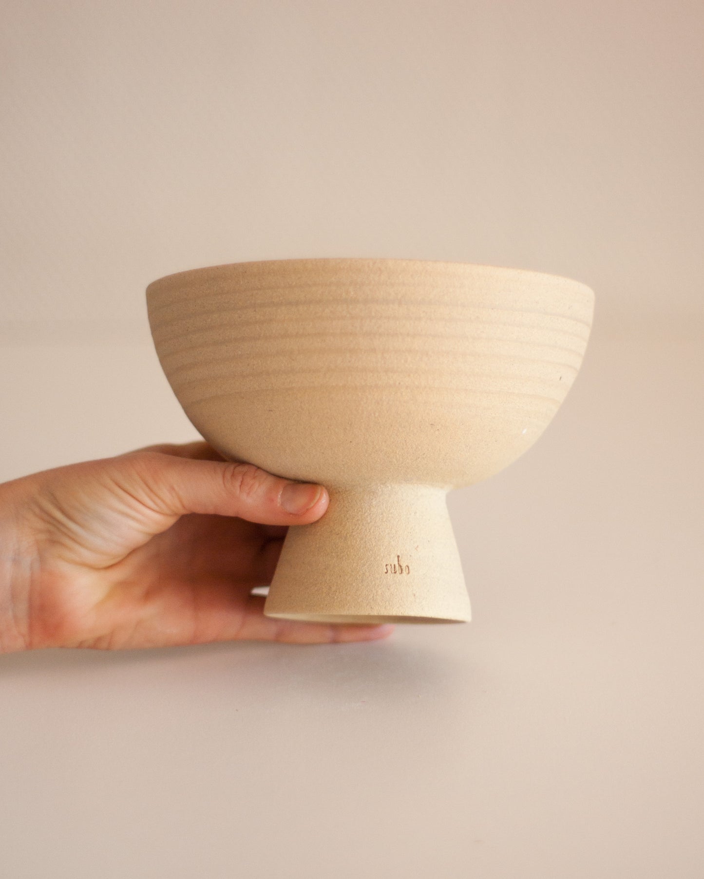 Coupe à pied ronde terracotta